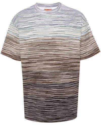 Missoni Slub-pattern Cotton T-shirt - Gray