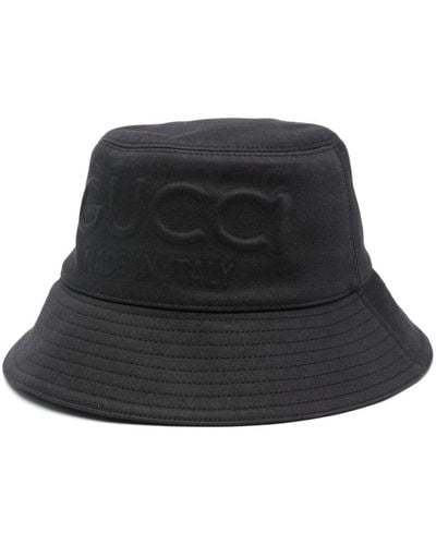 Gucci Logo Cotton Cloche Hat - Black