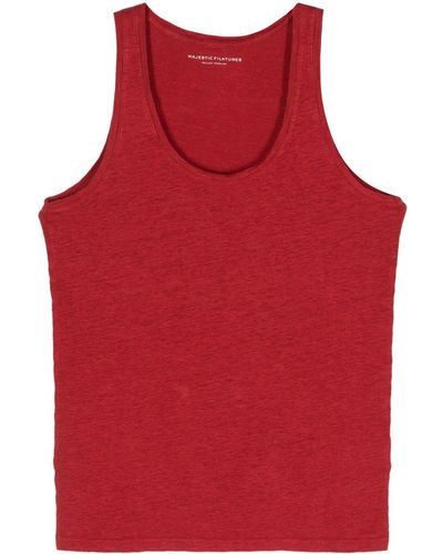 Majestic Linen Tank Top - Red