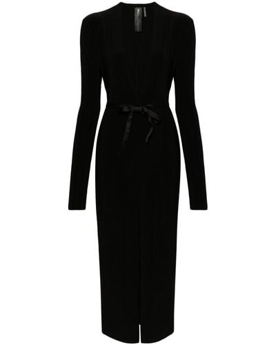 Norma Kamali Long Dress With V-Neck - Black