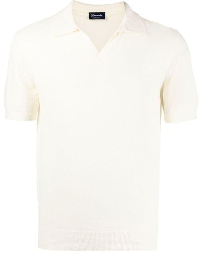 Drumohr Short-sleeve V-neck Polo Shirt - White