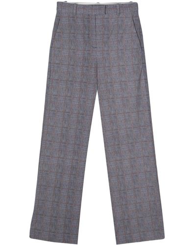 Circolo 1901 Check-pattern Straight-leg Pants - Grey
