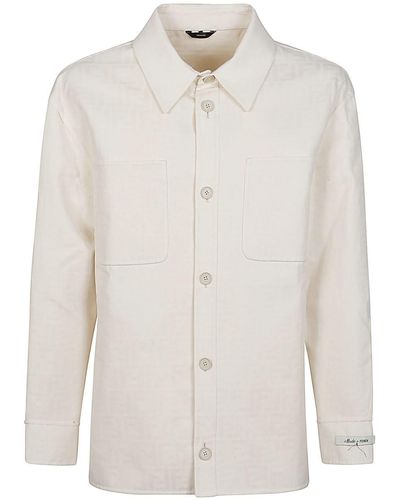 Fendi Blouson Jacket With Logo - White