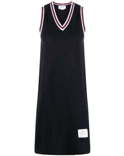Thom Browne Rwb Cotton Tennis Dress - Black