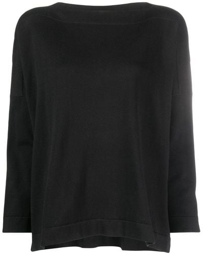Daniela Gregis Boat Neck Cotton Sweater - Black