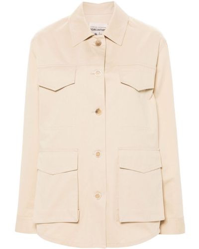 Semicouture Cotton Twill Shirt Jacket - Natural