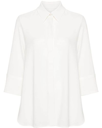 Alberto Biani Cropped-sleeves Button-up Shirt - White