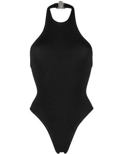 Reina Olga Surfer Crinkled-effect Swimsuit - Black
