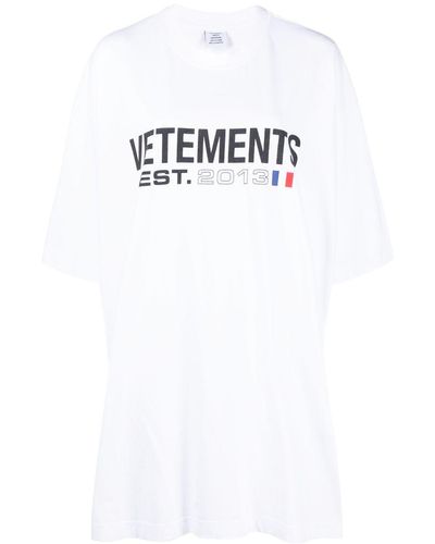 Vetements Logo Cotton T-shirt - White
