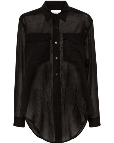 Isabel Marant Nath Organic Cotton Shirt - Black