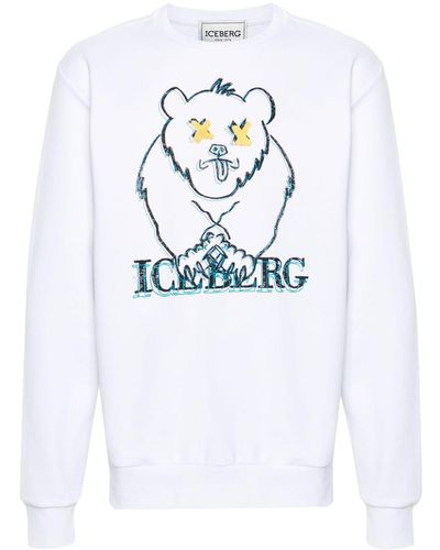 Iceberg Graphic-print Cotton Sweatshirt - White