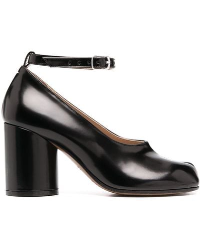 Maison Margiela Tabi Leather Court Shoes - Black