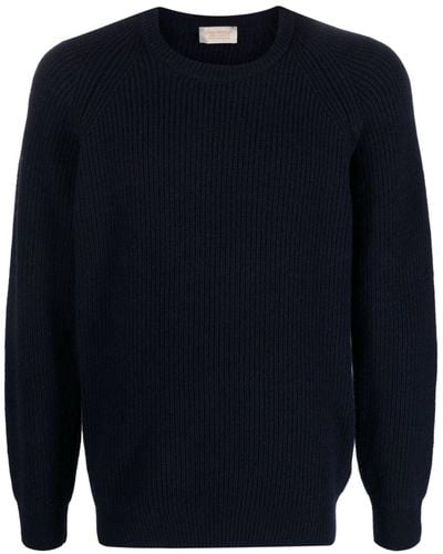 John Smedley Upson Ribbed-knit Crew-neck Sweater - Blue