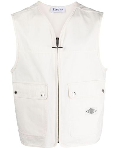 Etudes Studio Zipped Cotton Vest - White