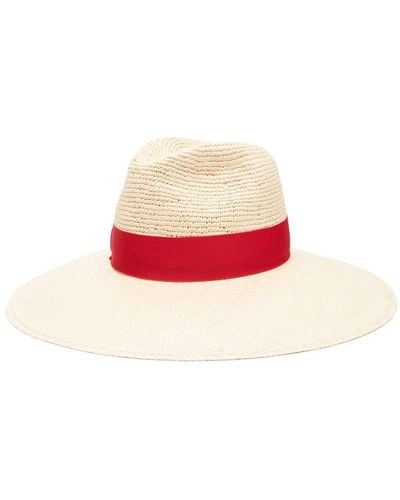 Borsalino Side-bow Straw Sun Hat - Red