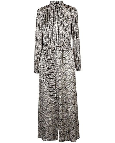 OBIDI Printed Silk Dress - Grey