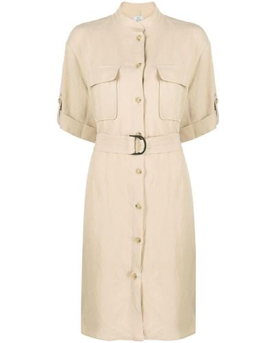 Woolrich Belted Short Shirt Dress - Natural