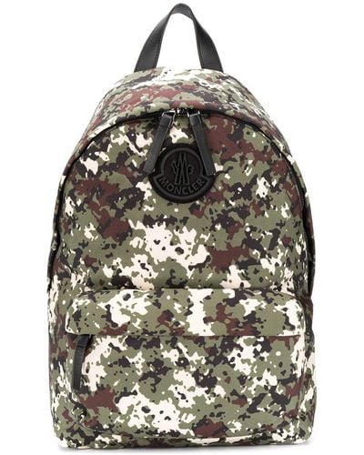 Moncler Camouflage Print Backpack - Green