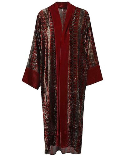 OBIDI Kimono In Velluto - Rosso