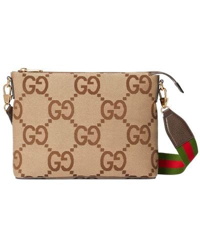 Gucci Jumbo GG Messenger Bag - Natural