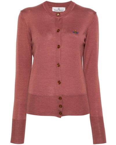 Vivienne Westwood Bea Wool And Silk Blend Cardigan - Pink