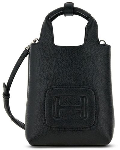 Hogan H-Bag Mini Leather Tote Bag - Black