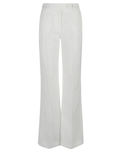 True Royal Linen Flared Trousers - White