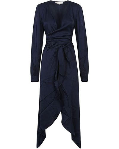 Silk95five Ananda Silk Long Dress - Blue
