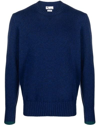 Doppiaa Crew-neck Wool-blend Sweater - Blue