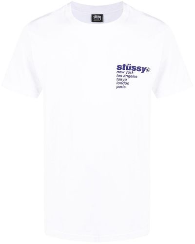Stussy Strawberry-print Short-sleeved T-shirt - White