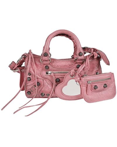 Balenciaga Le Cagole Mini Leather Duffle Bag - Pink