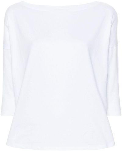 Wild Cashmere Cotton Boat-neck Top - White