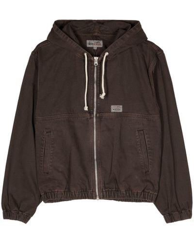 Stussy Cotton Hooded Jacket - Brown
