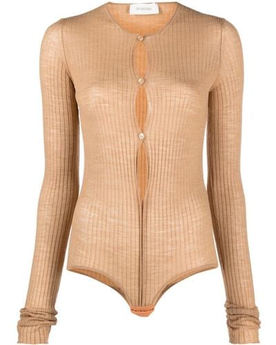 Sportmax Wool Blend Bodysuit - Natural