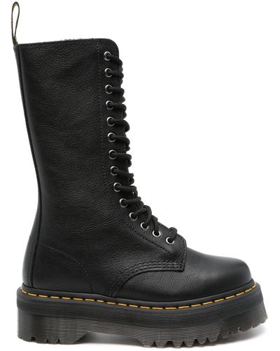 Dr. Martens 1b99 Pisa Leather Mid Calf Lace Up Boots - Black