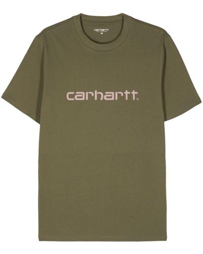 Carhartt Script Logo-print Cotton T-shirt - Green