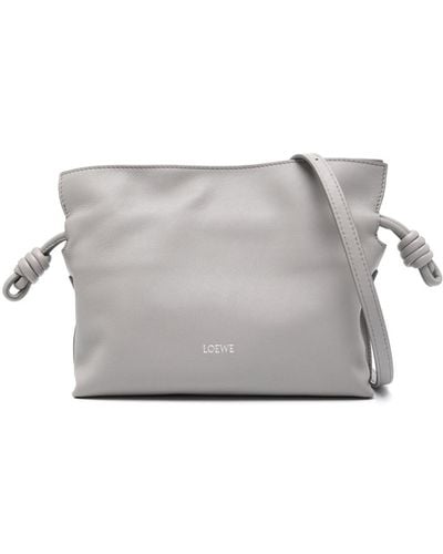 Loewe Flamenco Mini Leather Clutch Bag - Gray