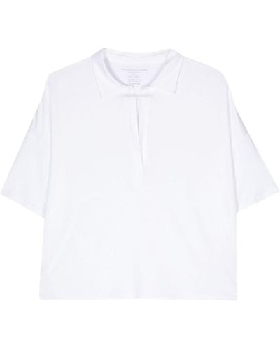 Majestic Oversized Viscose Polo Shirt - White