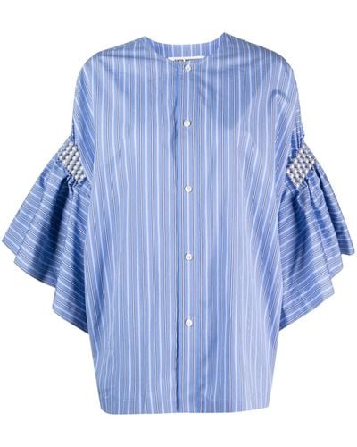 Junya Watanabe Stirped Cotton Shirt - Blue