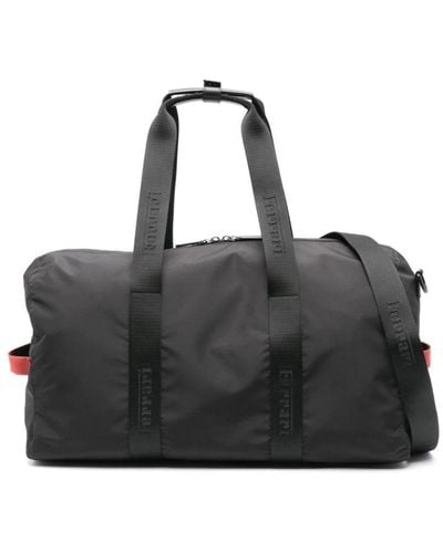 Ferrari Rubberised-logo Travel Bag - Black