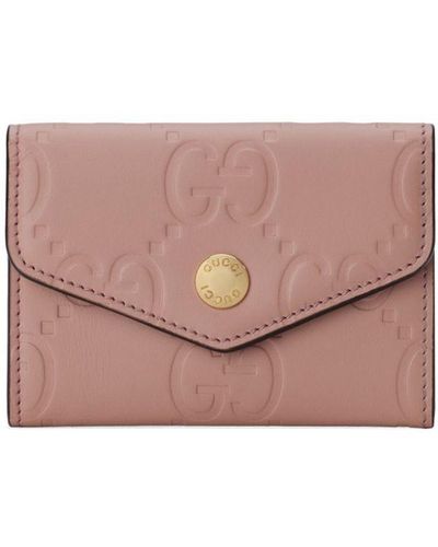 Gucci Gg Leather Card Case - Pink