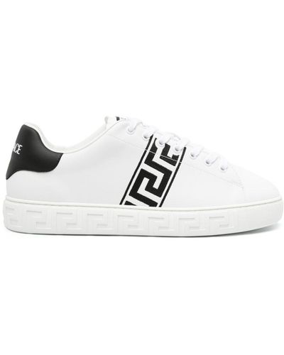 Versace Greca Embroidered Trainers - White
