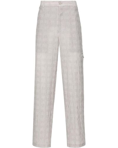 Emporio Armani Mid-rise Tapered Trousers - White