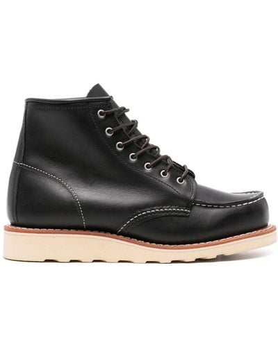 Red Wing Wing Shoes Classic Moc Leather Ankle Boots - Black