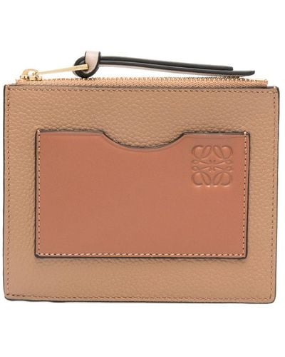 Loewe Leather Large Card Holder - Brown