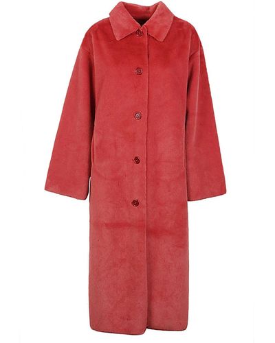 Alexander McQueen Faux Fur Coat - Red