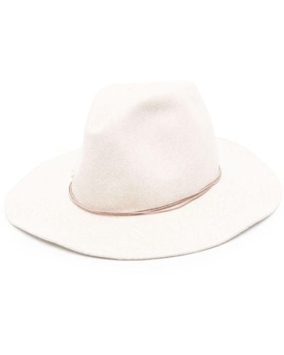 Borsalino Felted Fedora Hat - White