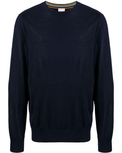 Paul Smith Fine-knit Merino Wool Sweater - Blue