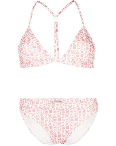 Moncler Logo-print Stretch Bikini - Pink