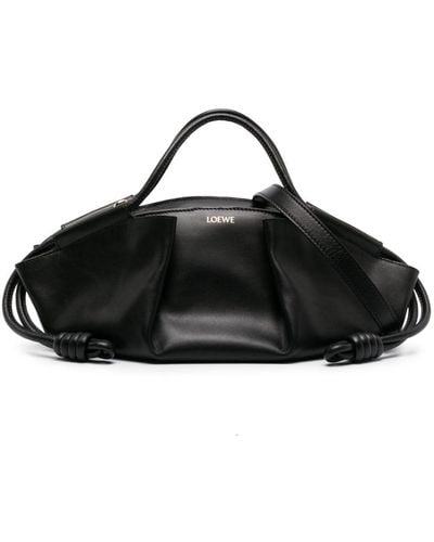 Loewe Paseo Small Leather Handbag - Black